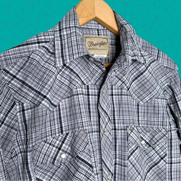 Wrangler Western Pearl Snap Button Down Shirt - Picture 1 of 7